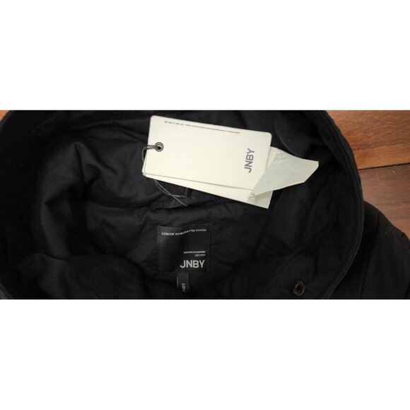 JNBY Women’s Black High Collar Jacket Size L Asymmetrical Zip Modern Minimalist - Picture 12 of 16